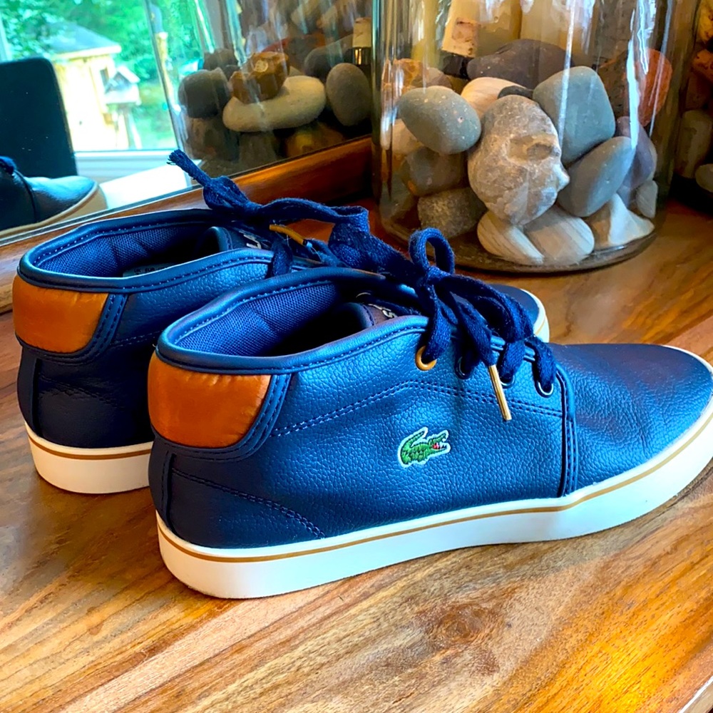 Lacoste Big Boys Size 4 high top shoes